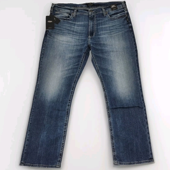 Silver Jeans Co Grayson Easy Fit Straight Leg Jeans Stretch Denim Size 40X30 NEW - Picture 1 of 16